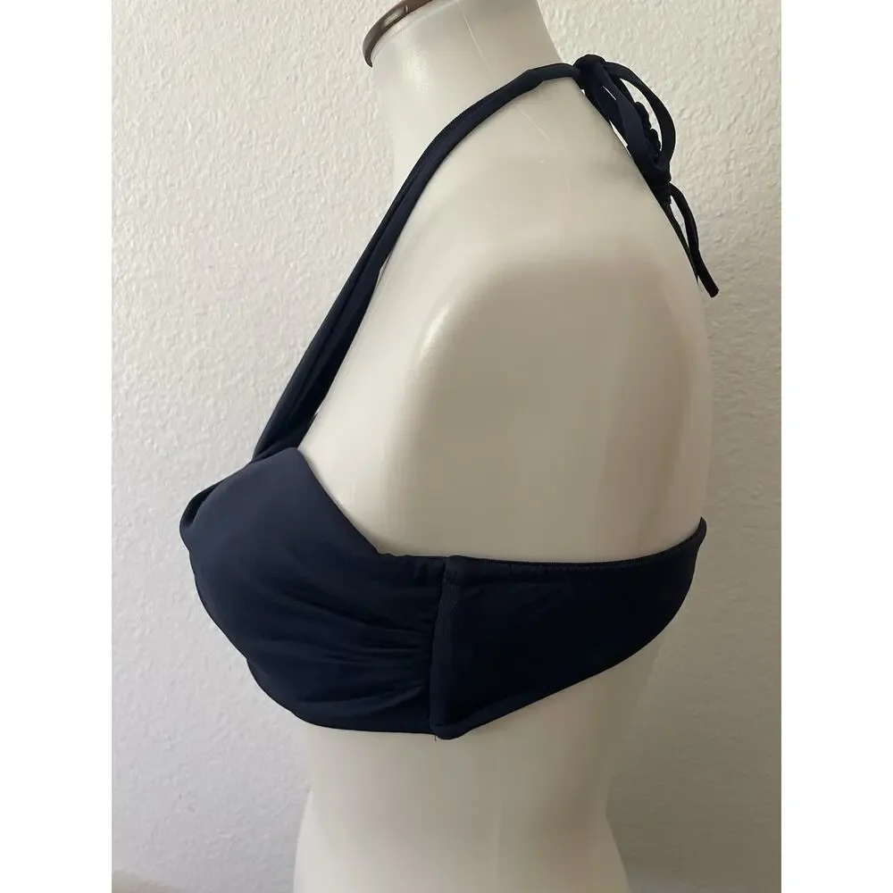 Seafolly Swim Halter Bandeau Bikini Top Beach Summer Minimalist Resort